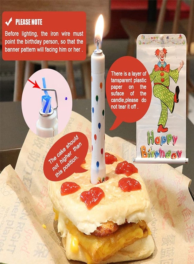 Aprildecember Clown Surprise Candle, Surprise Banner Birthday Candle, Circus Troupe Clown Cake Cupcake Candle, Creative Special Birthday Candles - 2 Pcs - Image 3